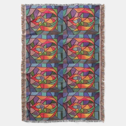 UU Flaming Chalice Original Artwork Throw Blanket Deken (Voorkant Verticaal)