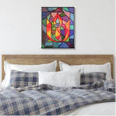 UU Flaming Chalice Origineel Kunstwerk Canvas Afdruk (Insitu (Slaapkamer))