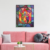 UU Flaming Chalice Origineel Kunstwerk Canvas Afdruk (Insitu (Woonkamer))