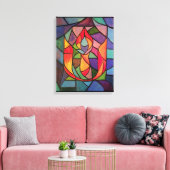 UU Flaming Chalice Origineel Kunstwerk Canvas Afdruk (Insitu (Woonkamer))