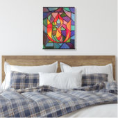 UU Flaming Chalice Origineel Kunstwerk Canvas Afdruk (Insitu (Slaapkamer))