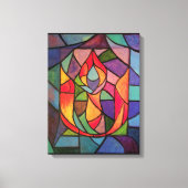 UU Flaming Chalice Origineel Kunstwerk Canvas Afdruk (Voorkant)