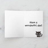 UU- Funny Raccoon Cartoon Art Kaart (Binnen)