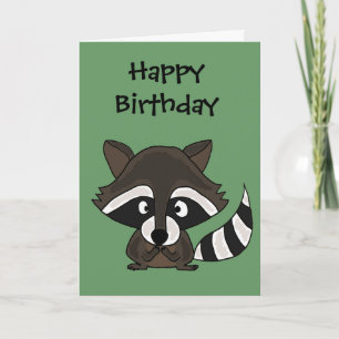 UU- Funny Raccoon Cartoon Art Kaart