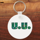UU Groene Religieuze Symbolen Sleutelhanger (Voorkant)