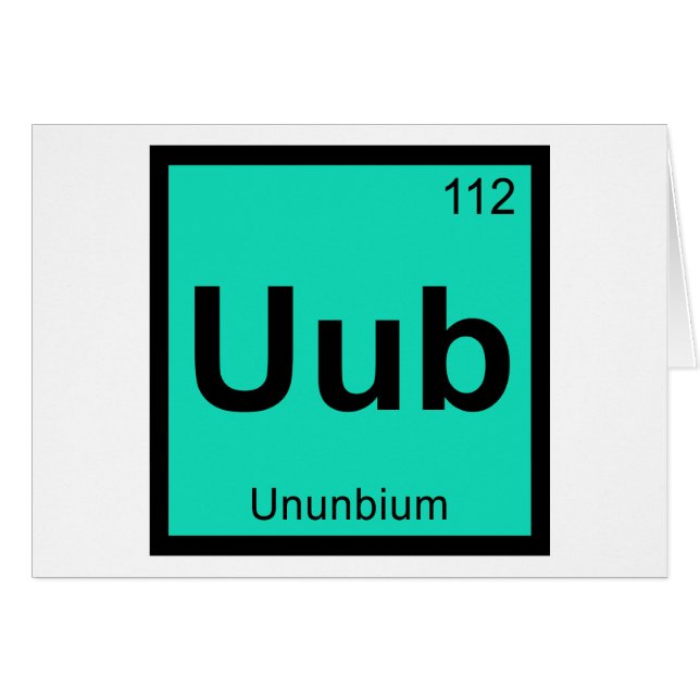 Uub - Ununbium Scheikunde Periodiek Systeem Elemen (Voorkant Horizontaal)