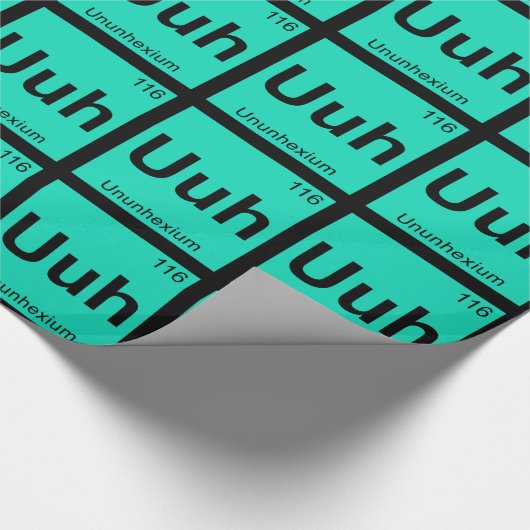 Uuh - Ununhexium Chemistry Periodic Table Element Cadeaupapier (Hoek)