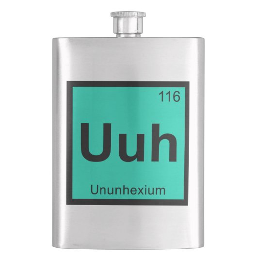 Uuh - Ununhexium Chemistry Periodic Table Element Heupfles (Voorkant)