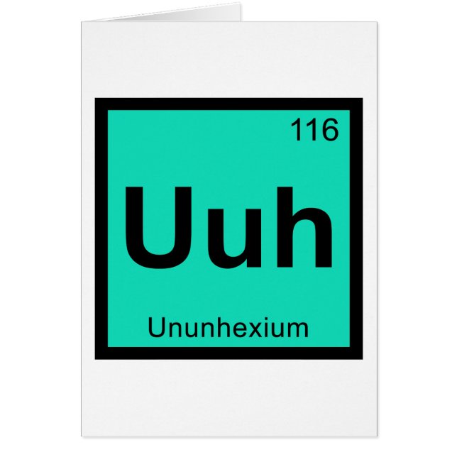 Uuh - Ununhexium Scheikunde Periodiek Systeem Elem (Voorkant)