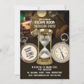 Uur Glass Design, Escape Room, Birthday Party Kaart (Voorkant)