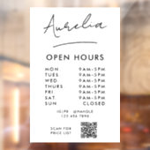Uur Opening Bedrijfs Handtekening Logo QR Code Raamsticker (Vel 2)