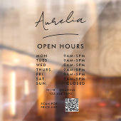 Uur Opening Bedrijfs Handtekening Logo QR Code Raamsticker (Vel 2)
