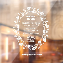 Uur Openingsteken Venster, Kerstmis,  Raamsticker