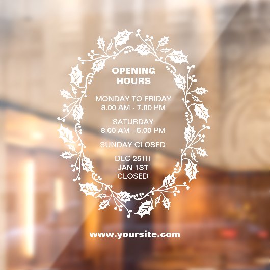 Uur Openingsteken Venster, Kerstmis,  Raamsticker (Vel 2)
