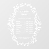 Uur Openingstijden Teken Raamfolie Tuincentrum Raamsticker (Vel)