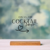 Uur van de cocktail bruiloft bord afdrukbaar – Ele (Neutraal)