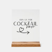 Uur van de cocktail bruiloft bord afdrukbaar – Ele (Voorkant)