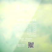 Uur van opening bedrijfslogo handtekening QR-code Raamsticker (Vel 3)