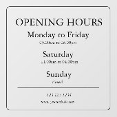 Uur van opening bord | Raamsticker (Vel)