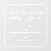 Uur van opening bord | Raamsticker (Vel)