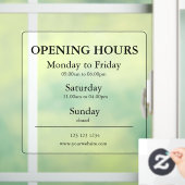 Uur van opening bord | Raamsticker (Huis)