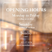 Uur van opening bord | Raamsticker (Vel 2)