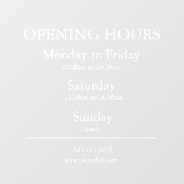 Uur van opening bord | Raamsticker (Vel)