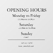 Uur van opening bord | Raamsticker (Vel)