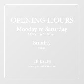 Uur van opening bord | Raamsticker (Vel)