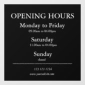Uur van opening bord | Raamsticker (Vel)