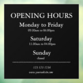 Uur van opening bord | Raamsticker (Vel 3)