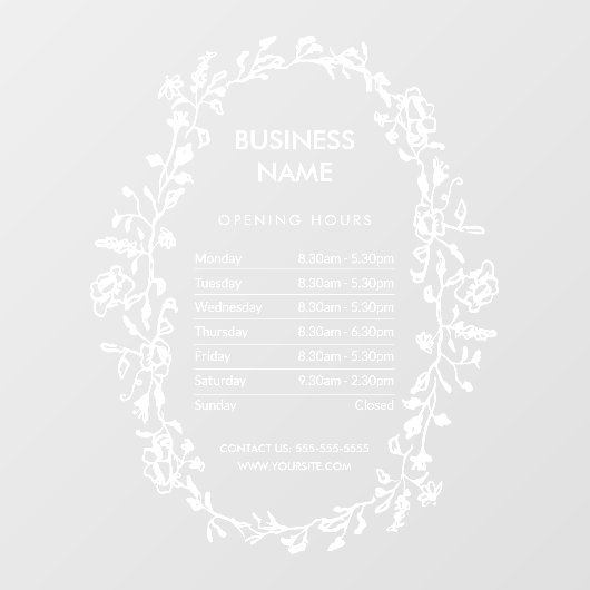 Uur van opening bord vensterstickers voor tuincent raamsticker (Vel)