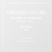 Uur van opening bordje | Raamsticker (Vel)