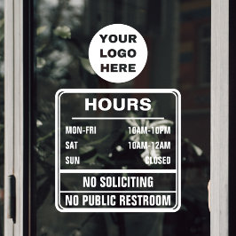 Uur van Opening Geen Colportage Toilet Logo Raamsticker
