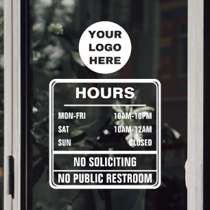 Uur van Opening Geen Colportage Toilet Logo Raamsticker