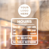 Uur van Opening Geen Reclame Toilet Logo Raamsticker (Vel 2)