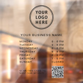 Uur van opening Logo QR Code Raamsticker (Vel 2)