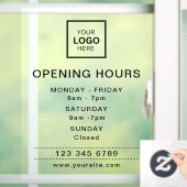 Uur van opening schoonheidssalon transparant raamsticker (Huis)