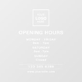 Uur van opening van schoonheidssalon transparant raamsticker (Vel)