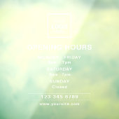 Uur van opening van schoonheidssalon transparant raamsticker (Vel 3)