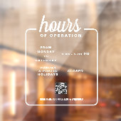 Uur van opening winkel Bedrijfsuren Windowfolie Raamsticker (Vel 2)