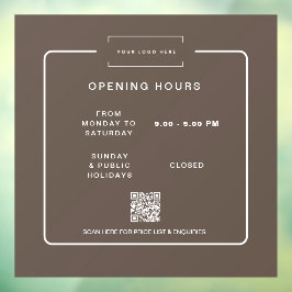 Uur van opening winkel cling moderne detailhandel raamsticker