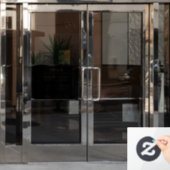 Uur van opening winkel website zwart transparant raamsticker (Kantoordeur)