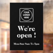 Uur van zakelijk uur | Winkelpui met logo Raamsticker (Vel 2)