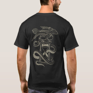 Uurglas Tattoo met Adelaar en Slang T-shirt