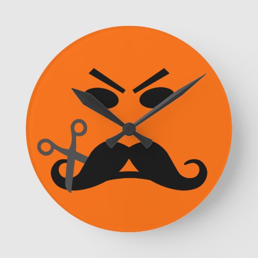 uurklok van Angry Mustache Ronde Klok (Voorkant)