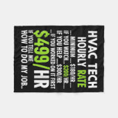 Uurloon Hvac-technicus Grappig Werk Voor Mannen Vr Fleece Deken (Voorkant (Horizontaal))