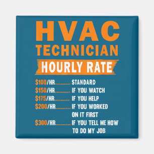 Uurloon Hvac-technicus Grappige Hvac-monteur Sa Magneet
