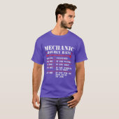 Uurloon monteur grappige auto motorfiets arbeid fa t-shirt (Voorkant volledig)