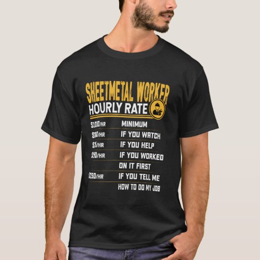 Uurloon Plaatwerker - Grappige Plaatwerker F T-shirt (Voorkant)